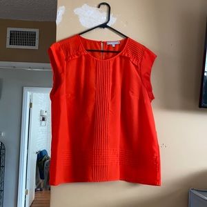 Red short sleeve blouse